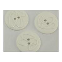 Dill Round Embossed Swirl Buttons 32mm White