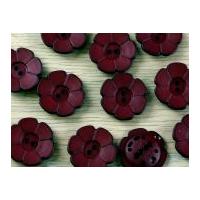 Dill Flower Shape 2 Hole Plastic Buttons Wine