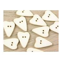 Dill Irregular Heart Shape 2 Hole Plastic Buttons Cream