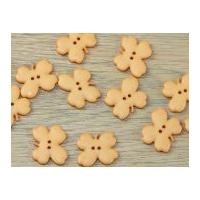 dill cloverleaf shaped 2 hole buttons peach