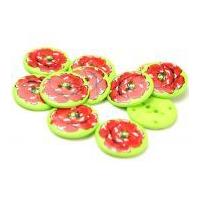 Dill Bright Flower Print Buttons