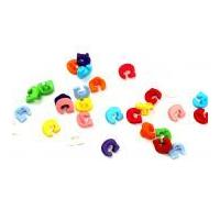 Dill Alphabet Letter & Number Buttons 10mm Assorted Colours, Letter C