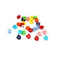 Dill Alphabet Letter & Number Buttons 10mm Assorted Colours, Letter D