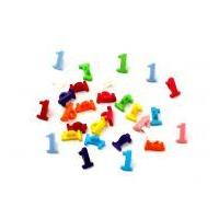 Dill Alphabet Letter & Number Buttons 10mm Assorted Colours, Number 1