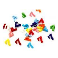 Dill Alphabet Letter & Number Buttons 10mm Assorted Colours, Number 7