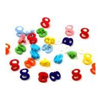 Dill Alphabet Letter & Number Buttons 10mm Assorted Colours, Number 8