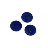 Dill Round Embossed Swirl Buttons 20mm Royal Blue