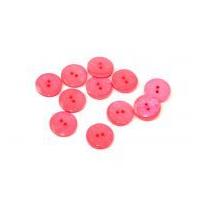 dill pearlised two step round buttons 15mm pink