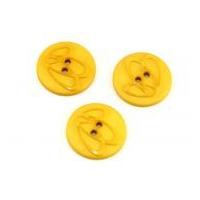 Dill Round Embossed Swirl Buttons 25mm Yellow
