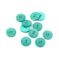 Dill Pearlised Two Step Round Buttons 20mm Turquoise