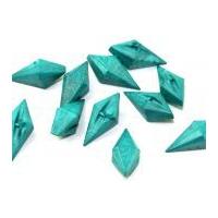 dill crystal rock shaped toggle buttons 20mm turquoise