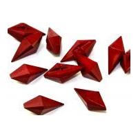 Dill Crystal Rock Shaped Toggle Buttons 20mm Dark Red