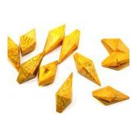 dill crystal rock shaped toggle buttons 20mm mustard yellow