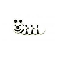 dill caterpillar shape childrens buttons 30mm black white