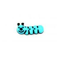Dill Caterpillar Shape Childrens Buttons 30mm Black & Turquoise