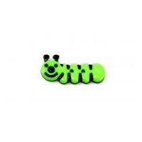 Dill Caterpillar Shape Childrens Buttons 30mm Black & Green