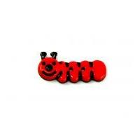Dill Caterpillar Shape Childrens Buttons 30mm Black & Red
