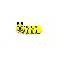 Dill Caterpillar Shape Childrens Buttons 30mm Black & Yellow
