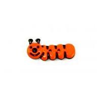Dill Caterpillar Shape Childrens Buttons 30mm Black & Orange