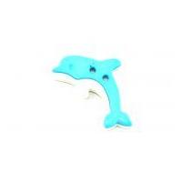 Dill Novelty Dolphin Shape Buttons 30mm Turquoise