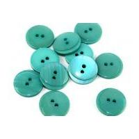 Dill Pearlised Two Step Round Buttons 25mm Turquoise