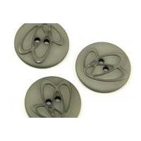 Dill Round Embossed Swirl Buttons 32mm Grey