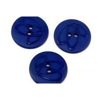 Dill Round Embossed Swirl Buttons 32mm Royal Blue