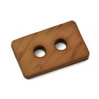 Dill Large Textured Rectangle Buttons 40mm Brown