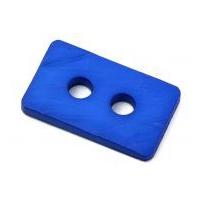 Dill Large Textured Rectangle Buttons 40mm Royal Blue