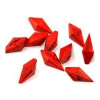 dill crystal rock shaped toggle buttons 42mm red