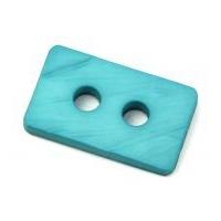 Dill Large Textured Rectangle Buttons 55mm Turquoise