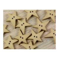 Dill Irregular Star Shape 2 Hole Plastic Buttons Beige