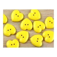 Dill Heart Shape 2 Hole Plastic Buttons Yellow