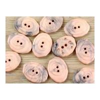 Dill Swirled Irregular Shape 2 Hole Plastic Buttons Peach