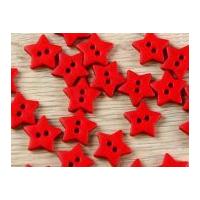 Dill Star Shape 2 Hole Plastic Buttons Red