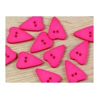 Dill Irregular Heart Shape 2 Hole Plastic Buttons Cerise Pink