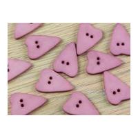 Dill Irregular Heart Shape 2 Hole Plastic Buttons Dusky Pink