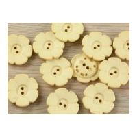 Dill Flower Shape 2 Hole Plastic Buttons Buttermilk