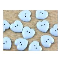 Dill Heart Shape 2 Hole Plastic Buttons Sky Blue