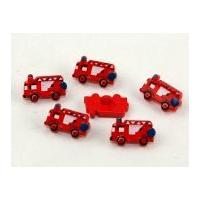 Dill Fire Engine Shape Novelty Buttons Red