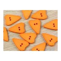 Dill Irregular Heart Shape 2 Hole Plastic Buttons Orange