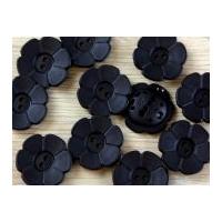 Dill Flower Shape 2 Hole Plastic Buttons Black