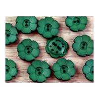 Dill Flower Shape 2 Hole Plastic Buttons Emerald Green