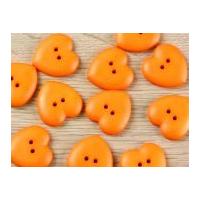 dill heart shape 2 hole plastic buttons orange