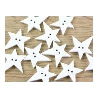 Dill Irregular Star Shape 2 Hole Plastic Buttons White