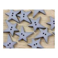 Dill Irregular Star Shape 2 Hole Plastic Buttons Grey