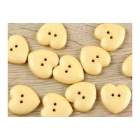 Dill Heart Shape 2 Hole Plastic Buttons Buttermilk