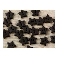 dill star shape 2 hole plastic buttons dark brown