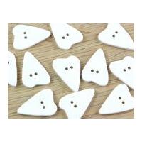 Dill Irregular Heart Shape 2 Hole Plastic Buttons White