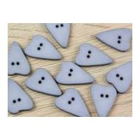 Dill Irregular Heart Shape 2 Hole Plastic Buttons Grey